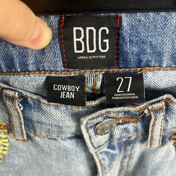 BDG‎ Cowboy Jean With Patchwork Detailing Lightwash Distressed Straight Leg - Picture 9 of 11